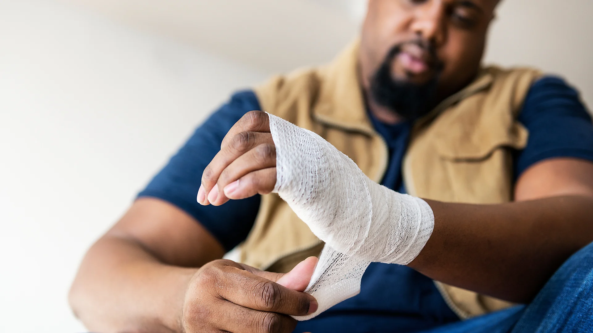 A person getting injured