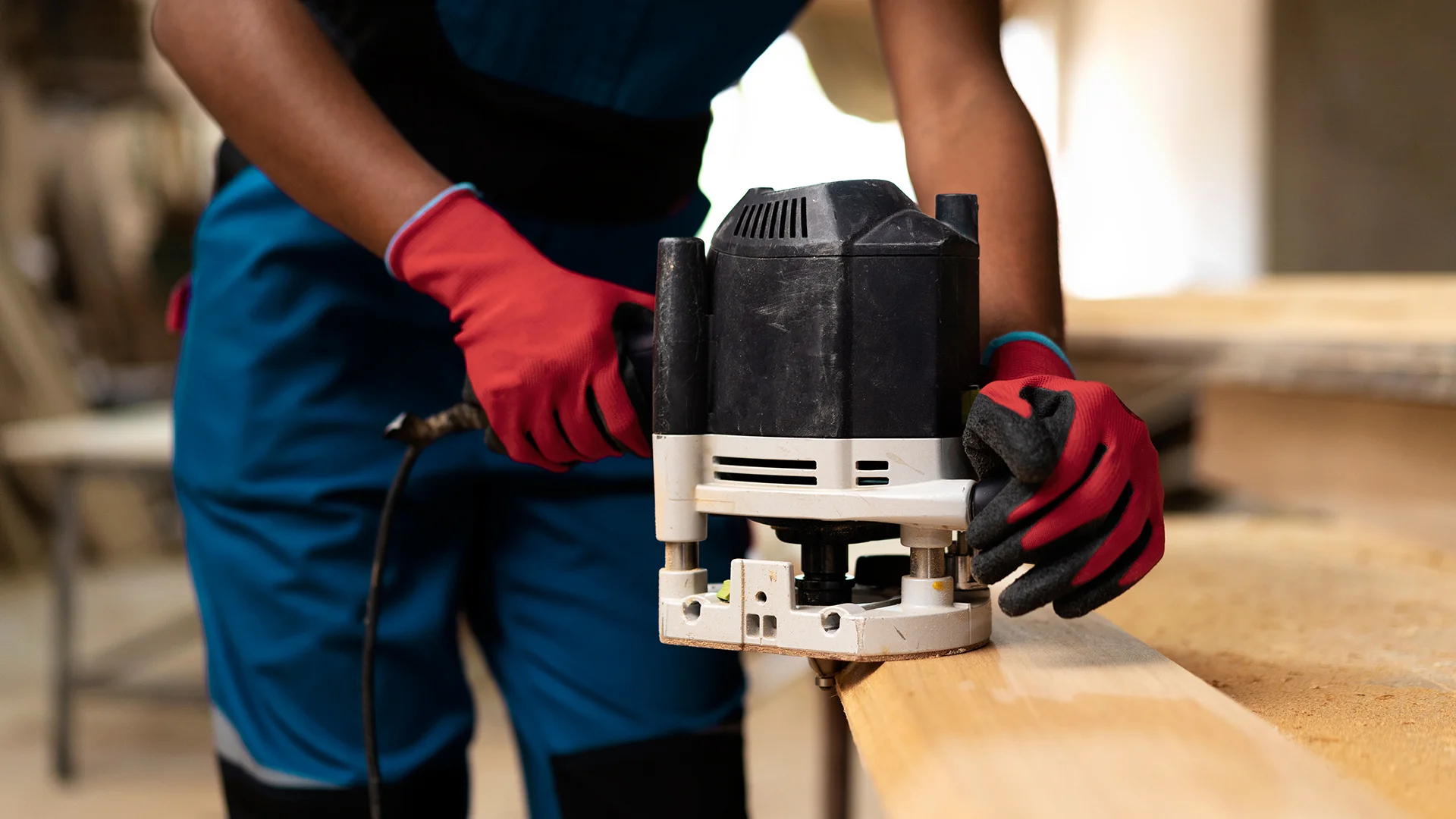 Carpenter cutting mdf board